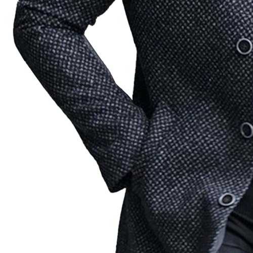 Mens Stand Collar Plaid Suit Coats Button Casual Business Sport Coats Lightweight Winter Slim Fit Suit Jacket4