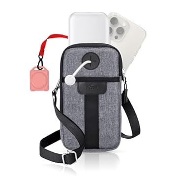 Bolsa de viagem para celular, coldre de telefone duplo com alça de ombro para iPhone 17 16 15 14 Pro Max Plus cartão de identificação de passaporte, bolsa universal para celular, carteira de cinto