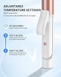 Mooqlizz Dual Voltage Curling Iron, Mini Travel Size Curling Iron for European, 1 1/4 Inch Ceramic Plates Hair Straightener with Adjustable Temperature, European Plug Included