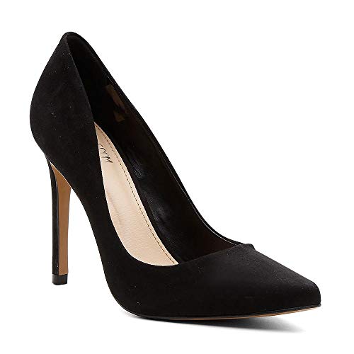 Scarpin Suede Feminino Salto Alto Bico Fino Casual Conforto Preto 35