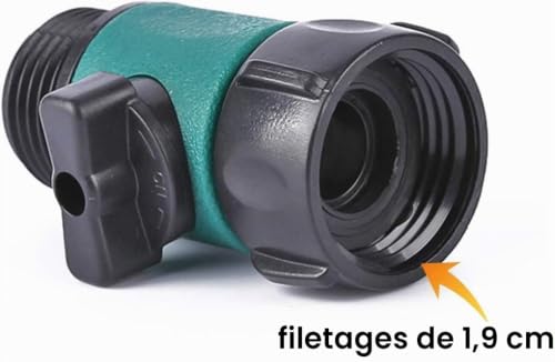 Hydrogarden Soupape d'arrêt en ABS pour Tuyau d'arrosage, 3/4 ''Adaptateur de Tuyau d'arrêt pour Robinet à tournant sphérique à Filetage(4 Pack) – vue 4