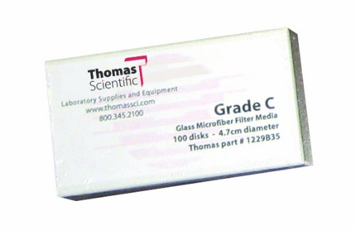 Thomas C1250 Borosilicate Glass Microfiber Filter, 1.2 Micron, Fast Flow, Grade C, 12.5cm Diameter (Pack of 100)