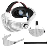 Quest 3 ヘッドストラップ Quest 3S対応 ソフトヘッドストラップ シリコン製 ハニカムメッシュ 通気性 圧力分散 フィット感調整 伸縮バンド 交換用 ヘッドバンドアクセサリー ゲーム 映画鑑賞 リラックス用 ホワイト image