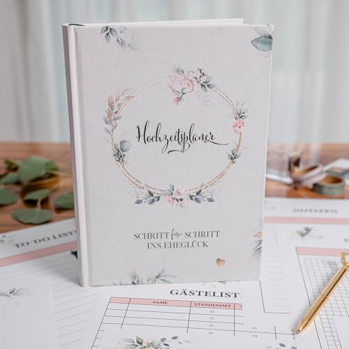 Hochzeitsplaner deutsch – Hochzeitsratgeber und Organizer mit über 20 Hochzeits-Checklisten zum Ausfüllen – Wedding Planner – Buch zur Hochzeit mit über 260 Seiten – ideales Verlobungsgeschenk
