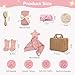 YTACREA 7-Teilige Neugeborenen Geschenk, Baby Geschenk Junge Mädchen, 7 in 1 Babygeschenke Mit Decke, Baby-Haarband, Babybürste, Socken, Meilensteinkarte, Souvenir-Box, Rosa