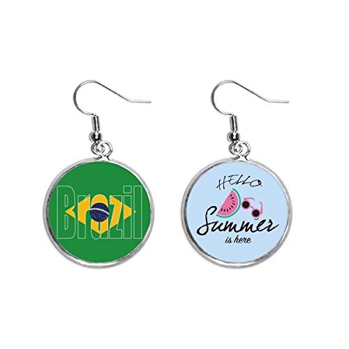 Pendientes de sandía Brasil para verano y accesorios del lóbulo