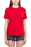 Tipo: camiseta de manga corta Tommy Hilfiger - Camiseta de mujer con logotipo circular, rojo, XS