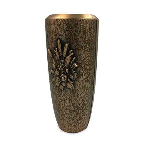 Grabvase Bronze Grabschmuck Gold Friedhofsvase aus Messing Friedhof...