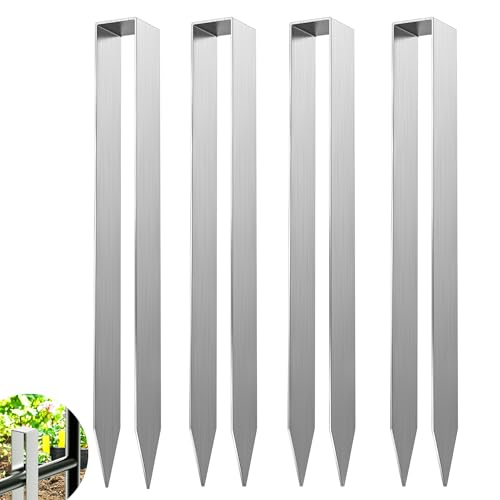YAOBLUESEA 4PCS Bodenanker für Rosenbogen Befestigung Rosenbogen Silber U-förmige Erdanker Bodenanker Grow 300x29x21mm Bodenanker für...