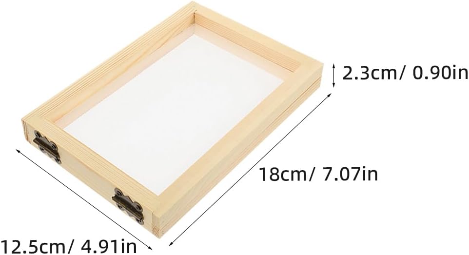 DOITOOL Wooden Paper Making Frame 7X5 Inch Screen Mould and Deckle for DIY Crafting Paper Art Picture Frame Material Bag for Creative Papermaking Projects