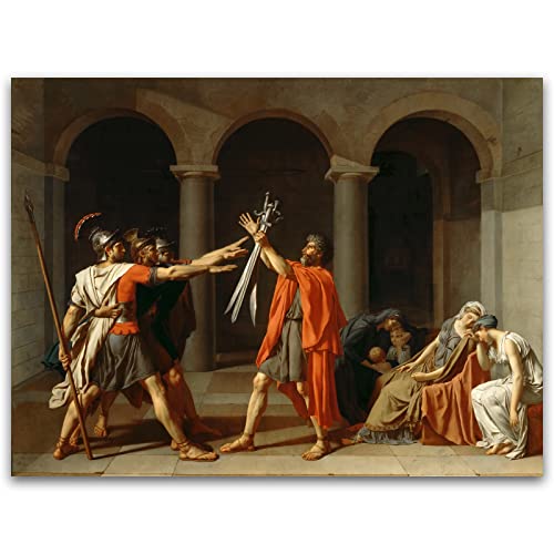 Zzpt Jacques Louis David Poster Prints - Oath Of The Horatii Painting - Cool Canvas Wall Art - Renaissance Poster Modern Wall Decor For Living Room Bedingroom Unframed (12X16In/30X40Cm) #TOP5