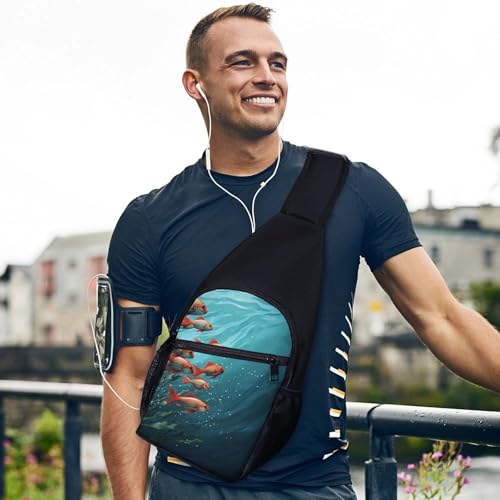 Bolso tipo sling para pecho Fish Aquarium para hombres y mujeres miniatura 3