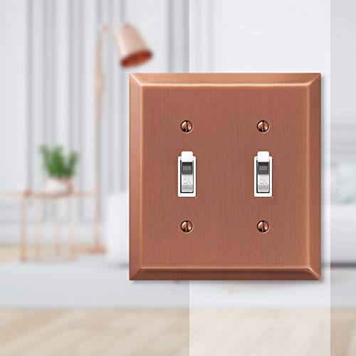 Image of Amerelle Century Double Toggle Steel Wallplate in Antique Copper