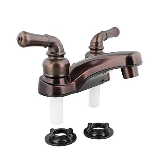 Empire Faucets RV Lavatory Faucet - 4 Inch Bronze Bathroom Faucet for RV Sink, Water Saving Aerator and Teapot Handles