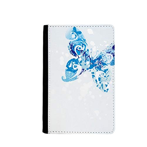 Étui portefeuille passeport bleu ciel porte-carte voyage motif papillon
