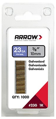 Arrow Fastener 23G10-1K 1000 Pack. .38 in. Pin Nail