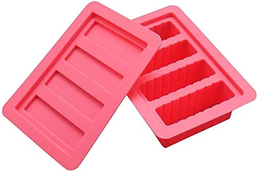 Large Silicone Butter Molds With 4 Cavities Silicone Butter Mold Maker, Pudding And Jello Mold, Cheesecake, Bar, Candy, Cakes Silicone Butter Mold With Lid Measurements 7 X 5 X 2 (1, Red) #TOP4