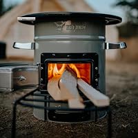 BBQ-Toro Raketenofen RAKETE #2 aus Edelstahl Silber | Rocket Stove für Dutch Oven, Grillpfannen & vieles mehr | Rocketstove mit Brennholzgestell und Zuluftöffnungen | Für Holz, Holzkohle & Pellets – Ansicht 3