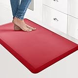 Art3d Anti Fatigue Mat - 1/2 Inch Cushioned Kitchen Mats - Non Slip Foam Comfort Cushion for Standing Desk, Office or Garage Floor (17.3'x28', Red)