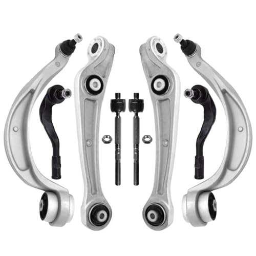 Image of Detroit Axle - Front End Kit for Audi A4 A5 Quattro Allroad S4 S5 Q5 RS5 Macan, 2 Lower Forward Control Arms 2 Lower Rearward Control Arms with Ball Joint 4 Outer Inner Tie Rods Replacement