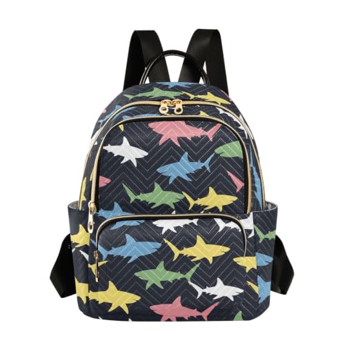 Sac à dos Shark en polyester matelassé bleu marine taille M avec poches zippées