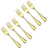 Gold Cake Fork Set 6 Piece Flatware Set Stainless Steel 5.5-inch Small Appetizers Fruit Pie Forks Service Dinnerware SetMirror Polished Gold