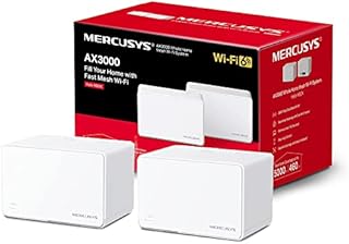 Mercusys AX3000 Whole Home Mesh Wi-Fi 6 System, Coverage up to 5,000 ft² (460 m²), Connect up to150 Devices, 160 MHz Channels, Full Gigabit Ports, Dual Band Wi-Fi, Easy App Control, Halo H80X (2-pack)