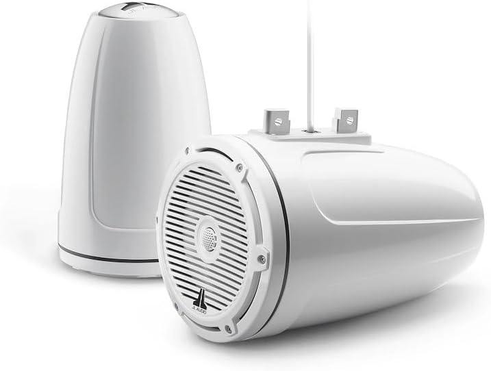 JL Audio M3 Series 7.7" Enclosed Tower Coaxial System w/Gloss White Classic Grille - M3-770ETXv3-Gw-C-Gw [010-03266-00]