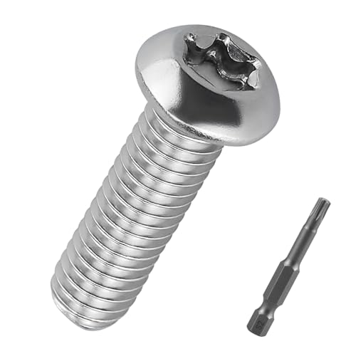 M3-0.5 x 10mm�{�^���w�b�h�X�^�[�h���C�u���l�W100�A304�X�e�����X�X�`�[���A6���[�u�\�P�b�g�A���g���N�t�@�X�i�[�A������50mm (2�C���`) �p���[�h�����pT10�r�b�g�t��