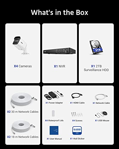 Annke H800 4K Poe Security Camera System 8Ch H.254+ Nvr With 2Tb Hard Drive For 7/24 Recording, Ai Human/Vehicle Detection, 4X 8Mp Outdoor Bullet Ip Cam, 2.8Mm Lens, Ip67, Built-In Mic & Sd Card Slot #TOP4