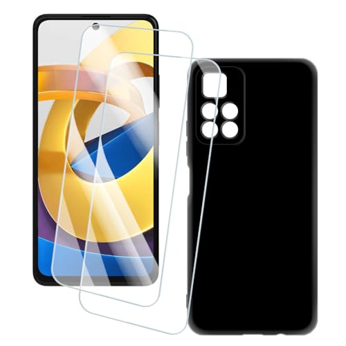 OAGELIM 2�Z�b�g �X�N���[���v���e�N�^�[ + �P�[�X Xiaomi Redmi Note 11T 5G (6.6 �C���`) �Ƃ̌݊������� �A�[�e�B�X�e�B�b�N�J�X�^���v�����g�J�o�[�Ƌ����K���X�t�B���� �X�N���b�`�h�~ (��)