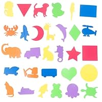 AYNKH 30 Pcs Foam Bath Animals And Vehicles And Graphics for Baby Learn, Removable Educational Bath Cartoon Graphics, Creative Soft Kids Foam Bath Toys