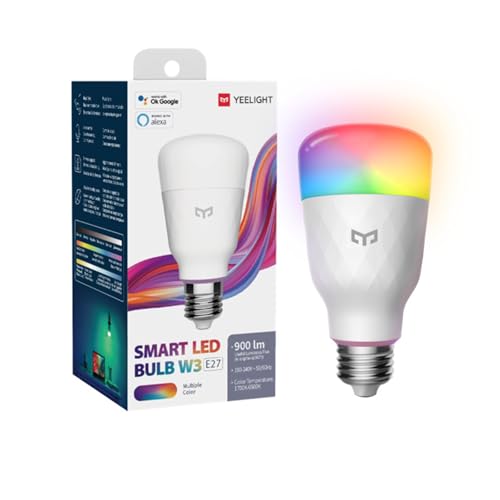 Yeelight Smart LED Bulb W3, Multicolore 1700-6500K 900lm Dimmable Lumière Ambiante, E27 Commande Vocale, Compatible avec Alexa et Google Home, Xiaomi, SmartTings