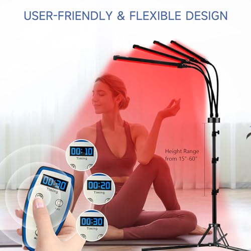 Red Light Therapy for Body, 660nm&850nm Infrared Light Therapy with Tripod, 3 in 1 Chips 180LEDs Infrared Red Light Therapy for Home/Office Use - Image 6