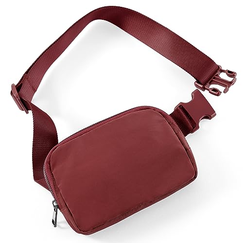 Image of ODODOS Unisex Mini Belt Bag with Adjustable Strap Small Fanny Pack for Workout Running Traveling Hiking, Wine