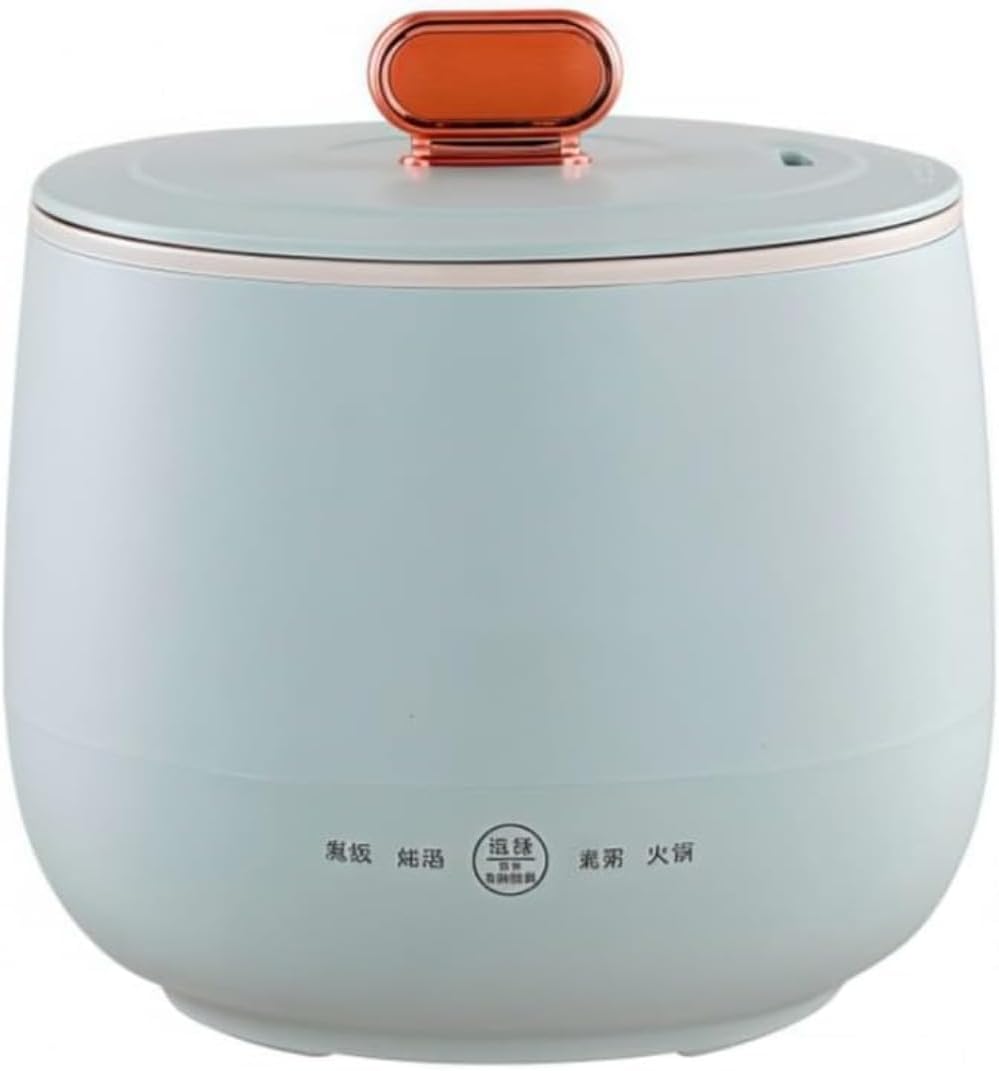 Ambety 炊飯鍋 多機能1.6L小型ミニおかゆ調理モード一人暮らし 保温予約機能 ご飯を炊く時短 簡単料理 蒸し料理 持ち運び便利付き おしゃれで持ち運びやすい 一人暮らし用 炊飯鍋 車中泊 おしゃれ (ブルー,炊飯器)