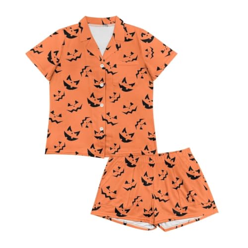 Image of Women's Short Sleeve Sleepwear Pajamas Nightwear with Pockets | Premium Polyester Fabric Ultra Soft Lightweight Breathable Touch, Wrinkle Resistant, All Day Cozy Wear for Daily Sleep