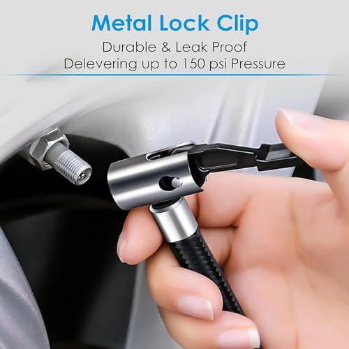 Image of Car Tyre Inflator, Rechargeable Portable Air Compressor, 2X Fast Inflation, Cordless and Accurate Tire Pressure with digital display, 150PSI Auto Shut Off Air Pump for Car, Bike, Cycle, Ball