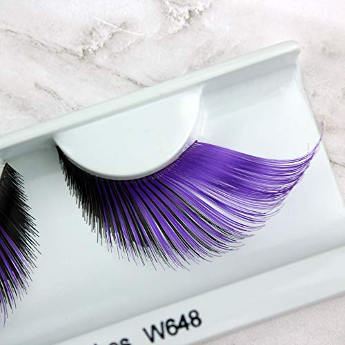 Gorgeous Premium Purple And Black Gradient Ombre Jumbo Color False Eyelashes | Elegant Lashes W648 #TOP1
