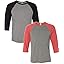 (1) Black/Deep Hthr + (1) Grey/Lt Red Trb