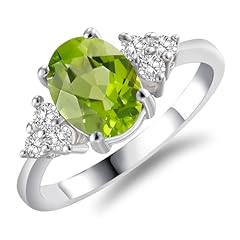 s925 silver plated white gold-8.Peridot