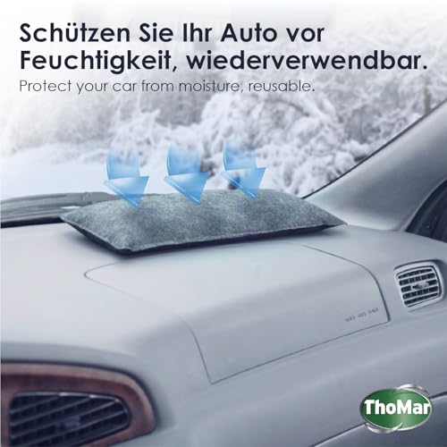 ThoMar 604230 airdry Duo Auto-Entfeuchter 2er Set , 2 x 600g Luftentfeuchter wiederverwendbar , Schützt vor beschlagenen Auto-Scheiben , Nimmt bis 1000 ml Feuchtigkeit auf, 80 Prozent