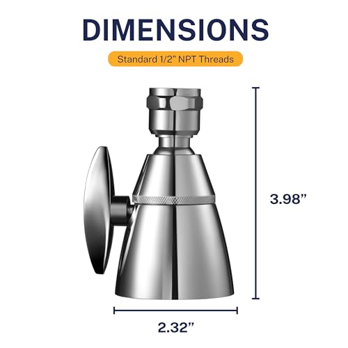 Image of HammerHead Showers Solid Metal 2 Inch High Pressure Shower Heads - CHROME - 2.5 GPM Shower Heads High Pressure - High Flow Shower Head with ADJUSTABLE SPRAY PATTERN - Fixed Shower Head (Pack of 2)