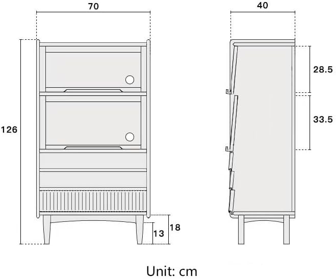 Bufetera Japanese Style Glass Drawer Chest Black Walnut Dining Room Sofa Side Furniture Storage Living Bedroom Decoration