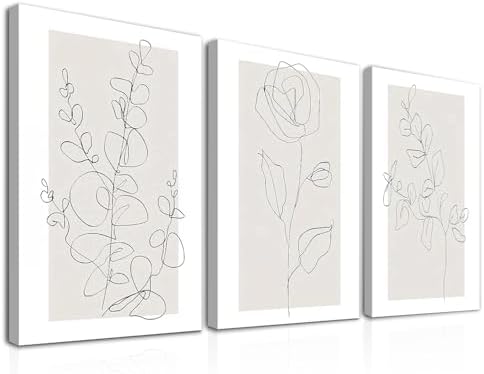 Dazzlewall 3Pcs Decoración de Arte de Pared Minimalista Con Línea...