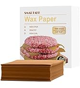 SMARTAKE 6 x 6 Inches Wax Paper, 1000 Pcs Non-Stick Hamburger Patty Paper, Square Sandwich Separa...