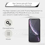 for iPhone XR Camera Lens Glass with Frame Replacement | Rear Camera Back Camera Lens Metal Frame Cover Replace with Full Repair Tools Kit Model A2105 A1984 A2107 A2108 A2106