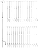 QWORK Electric Fence Post, 30 Pcs 41 Inch Stainless Steel Pigtail Step-in Posts for Electric Fences