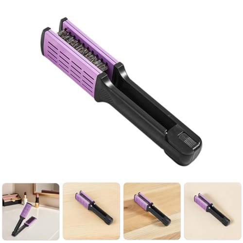 Cepillo alisador de cabello y peine doble lado morado miniatura 7
