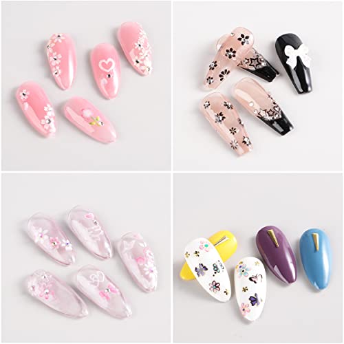 30Sheets Colorful Flower Nail Art Stickers Decals 3D Self Adhesive Nail Stickers Nail Art Supplies Colorful Flower Stickers Daisy Floral Bow Tie Heart Nail Designs Manicure Tips Charms Nail Decoration #TOP3